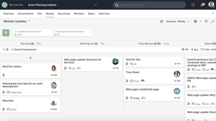 Kanban boards in your project collaboration tool allow you to see and prioritize work.