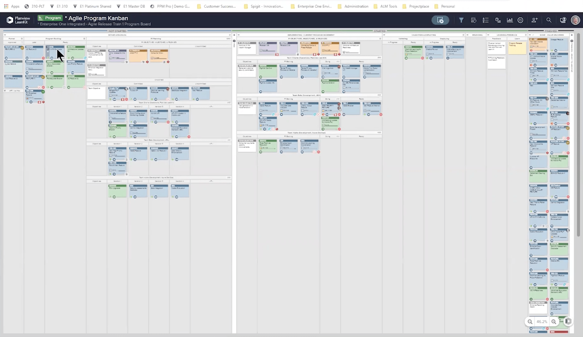 Agile Program Kanban Screen to Display Workflow